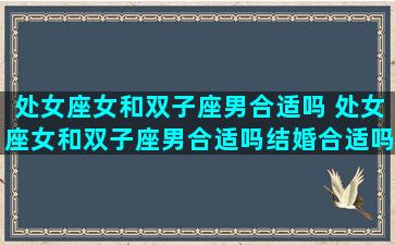 处女座女和双子座男合适吗 处女座女和双子座男合适吗结婚合适吗